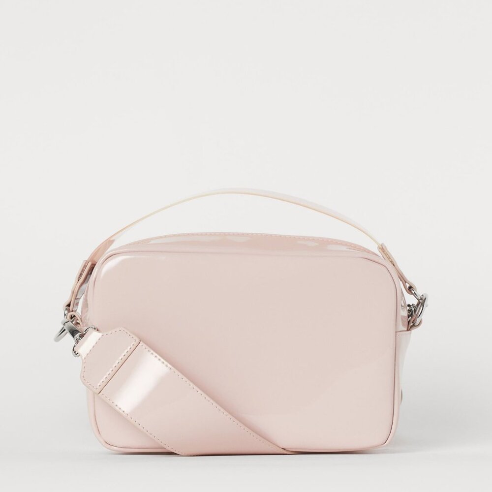 (NWT) H&M - light pink shiny patent shoulder bag